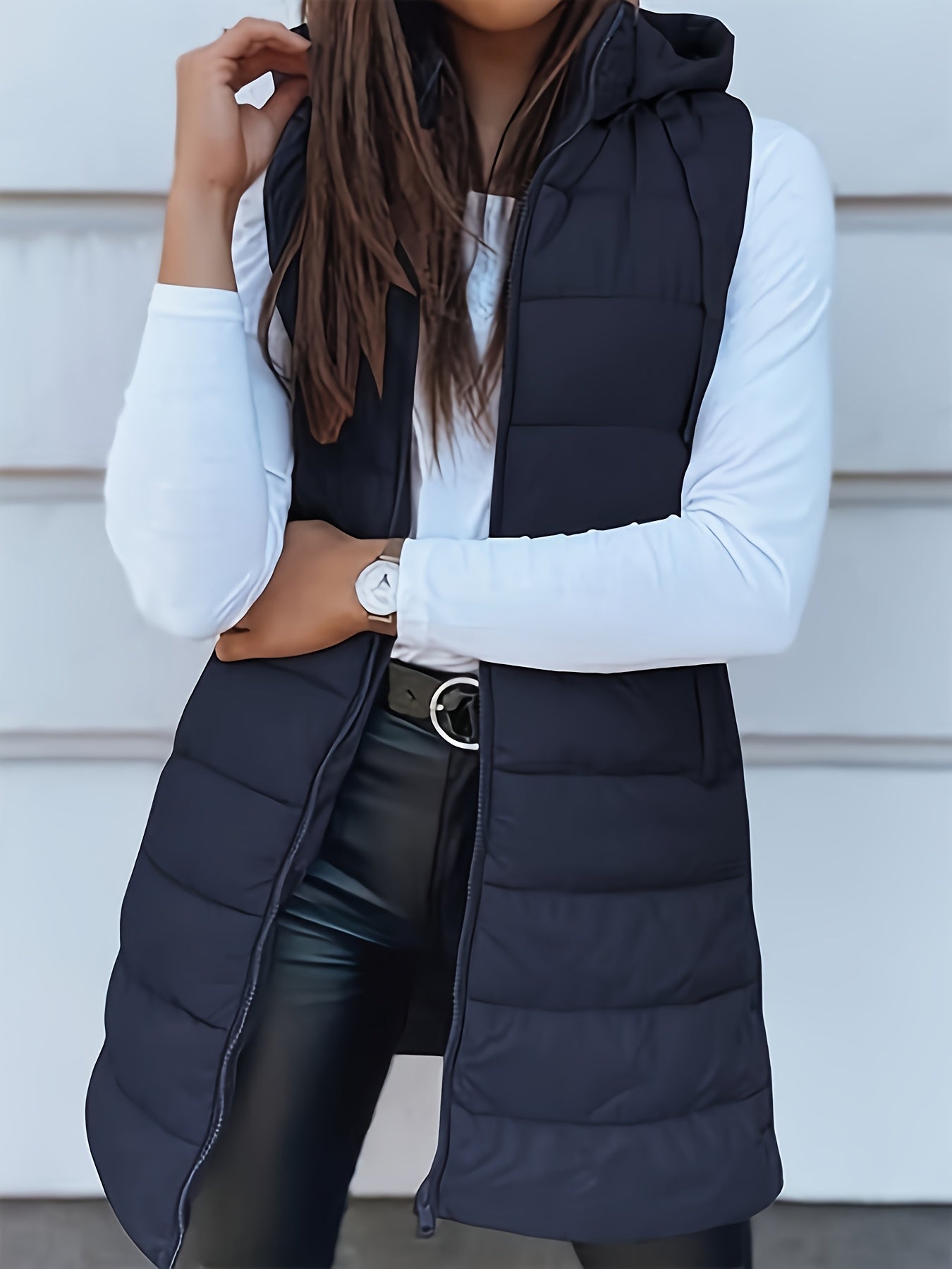 Elegante Kapuzen-Steppweste für Damen