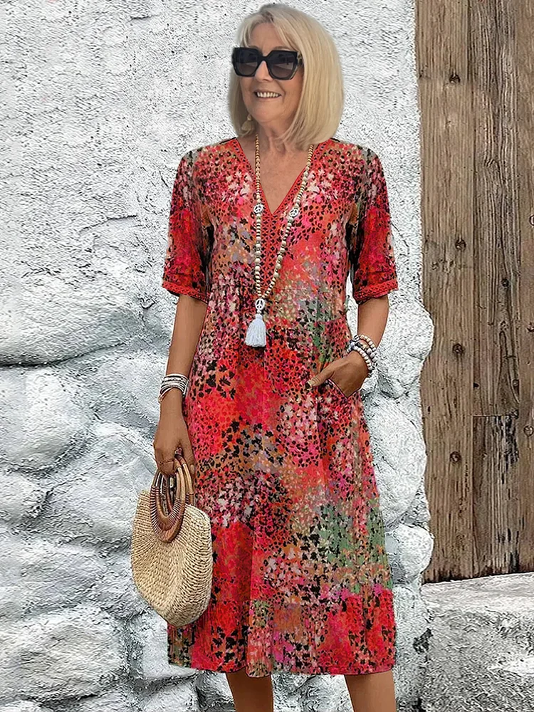 Dora | Lebhaftes Blumenkleid