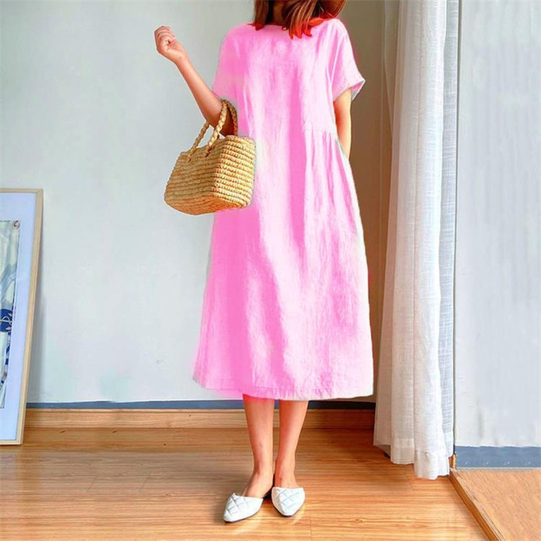 Edith | Damen Elegantes Kurzärmeliges Sommerkleid