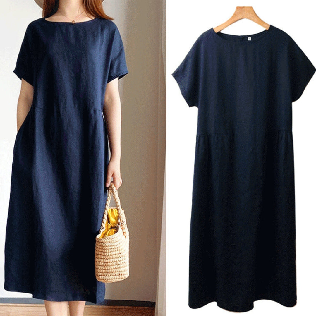 Edith | Damen Elegantes Kurzärmeliges Sommerkleid
