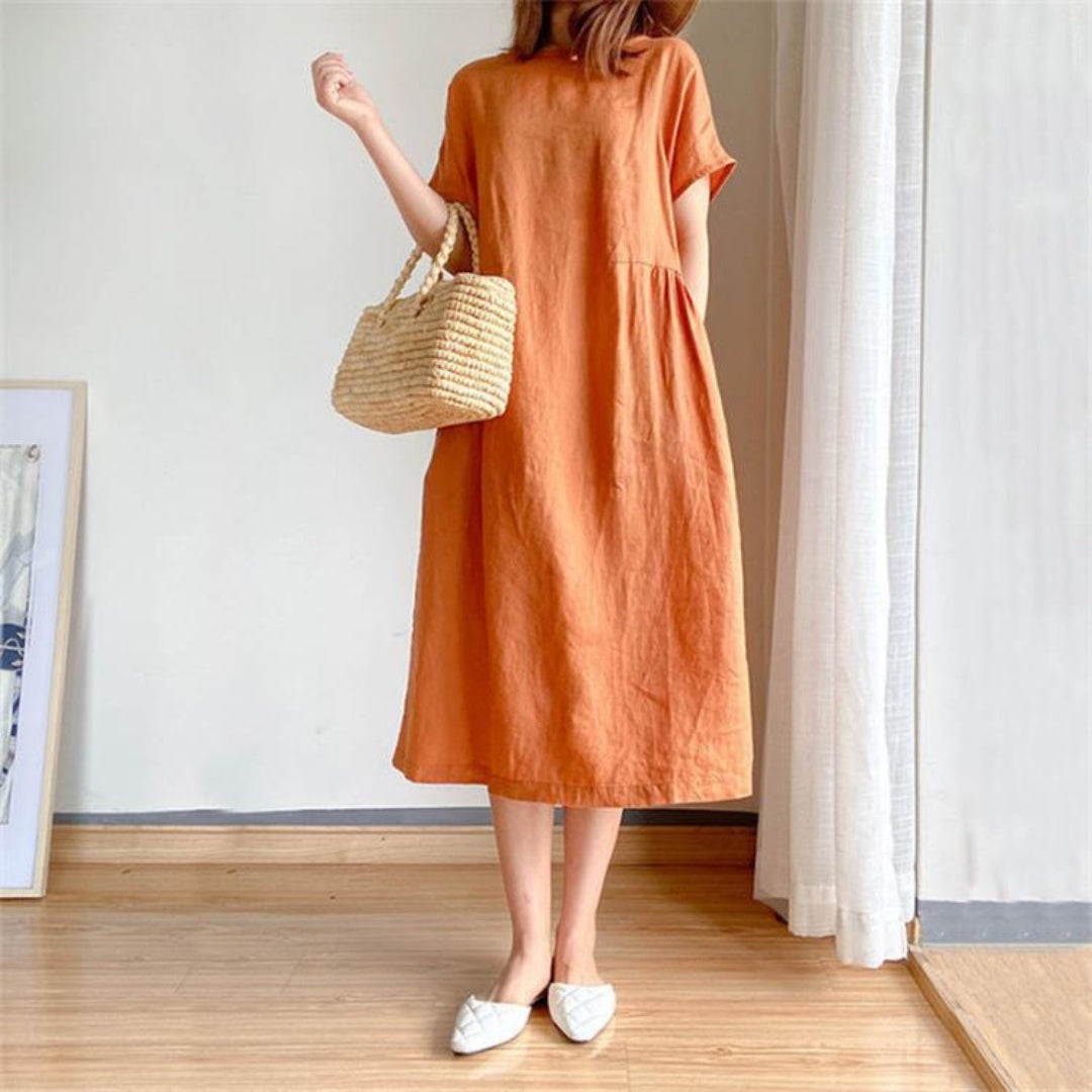 Edith | Damen Elegantes Kurzärmeliges Sommerkleid