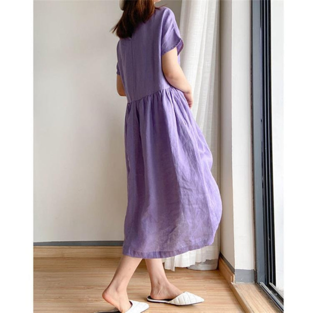 Edith | Damen Elegantes Kurzärmeliges Sommerkleid