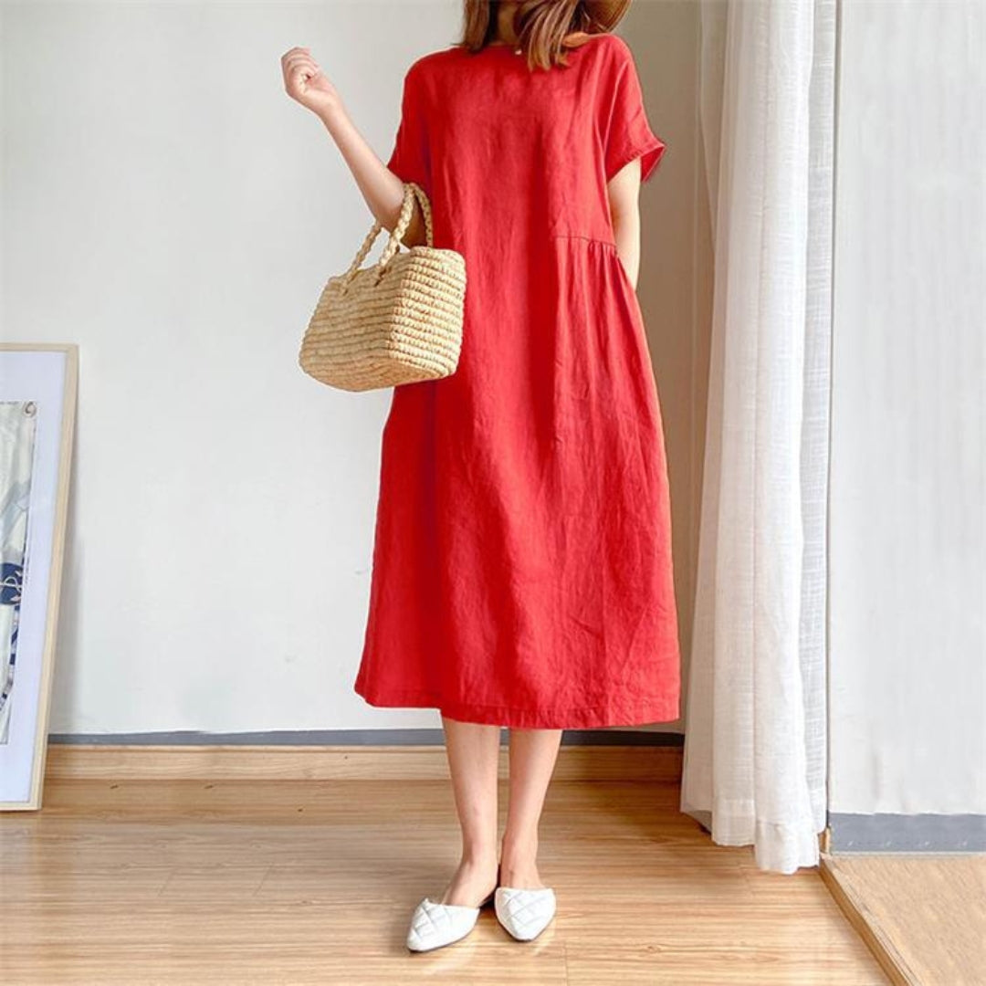 Edith | Damen Elegantes Kurzärmeliges Sommerkleid