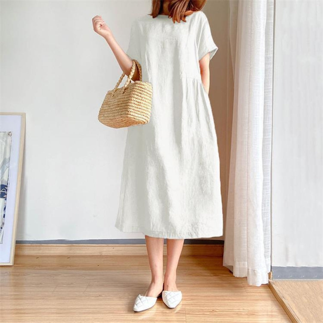 Edith | Damen Elegantes Kurzärmeliges Sommerkleid