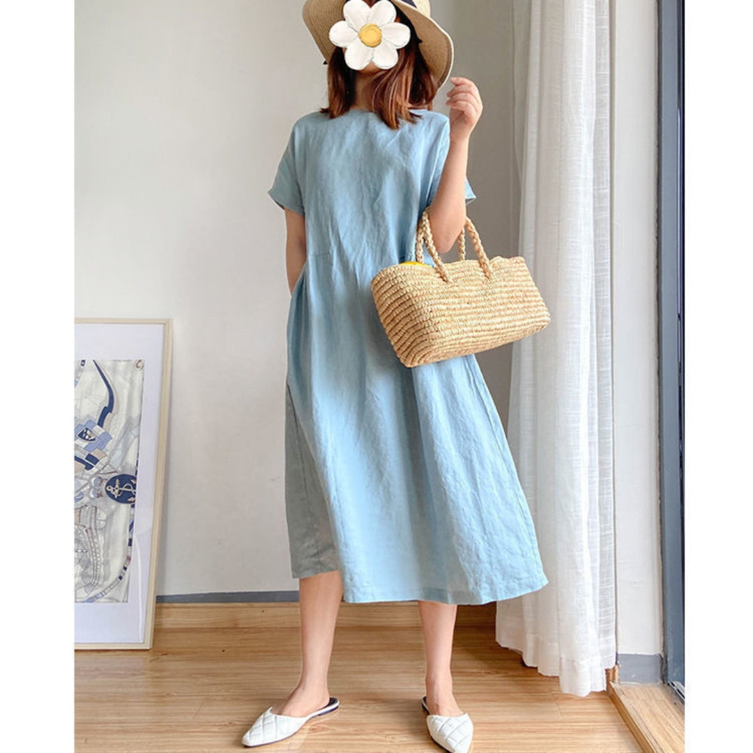Edith | Damen Elegantes Kurzärmeliges Sommerkleid