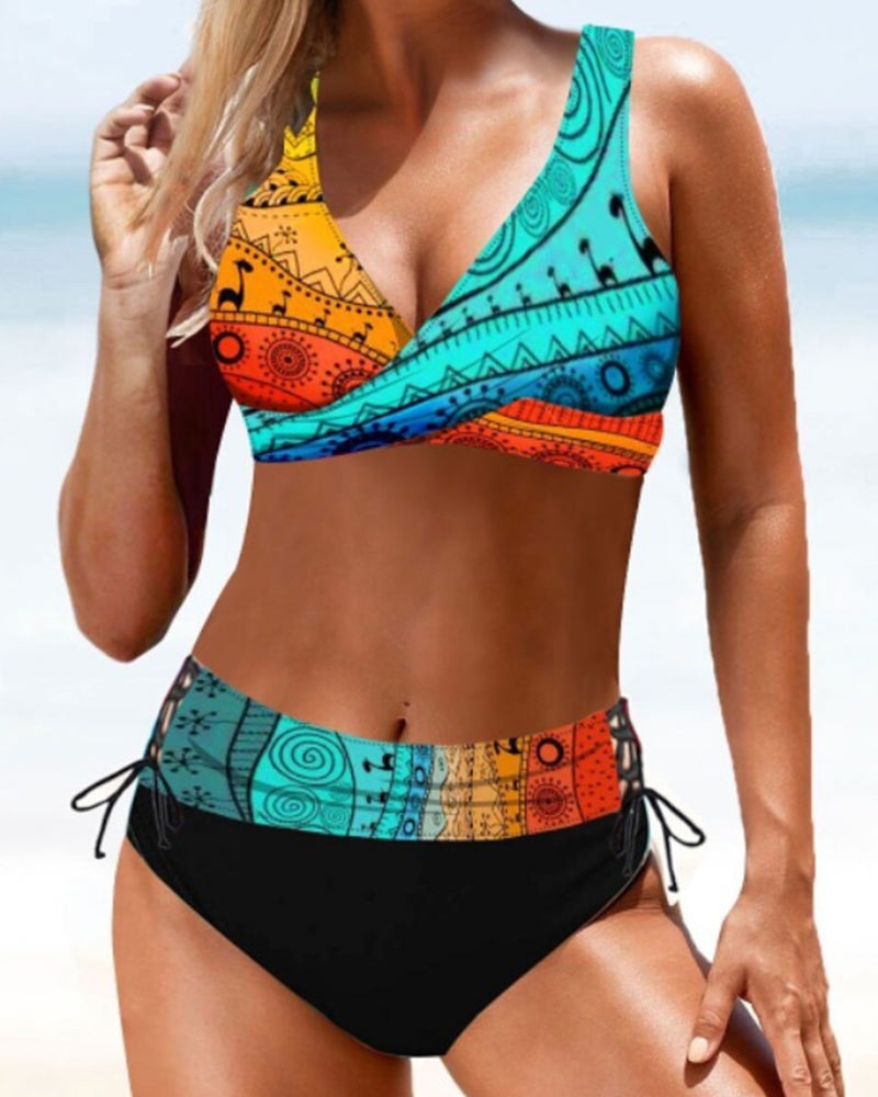 Earle | Bunter Bikini-Badeanzug für Strandtage