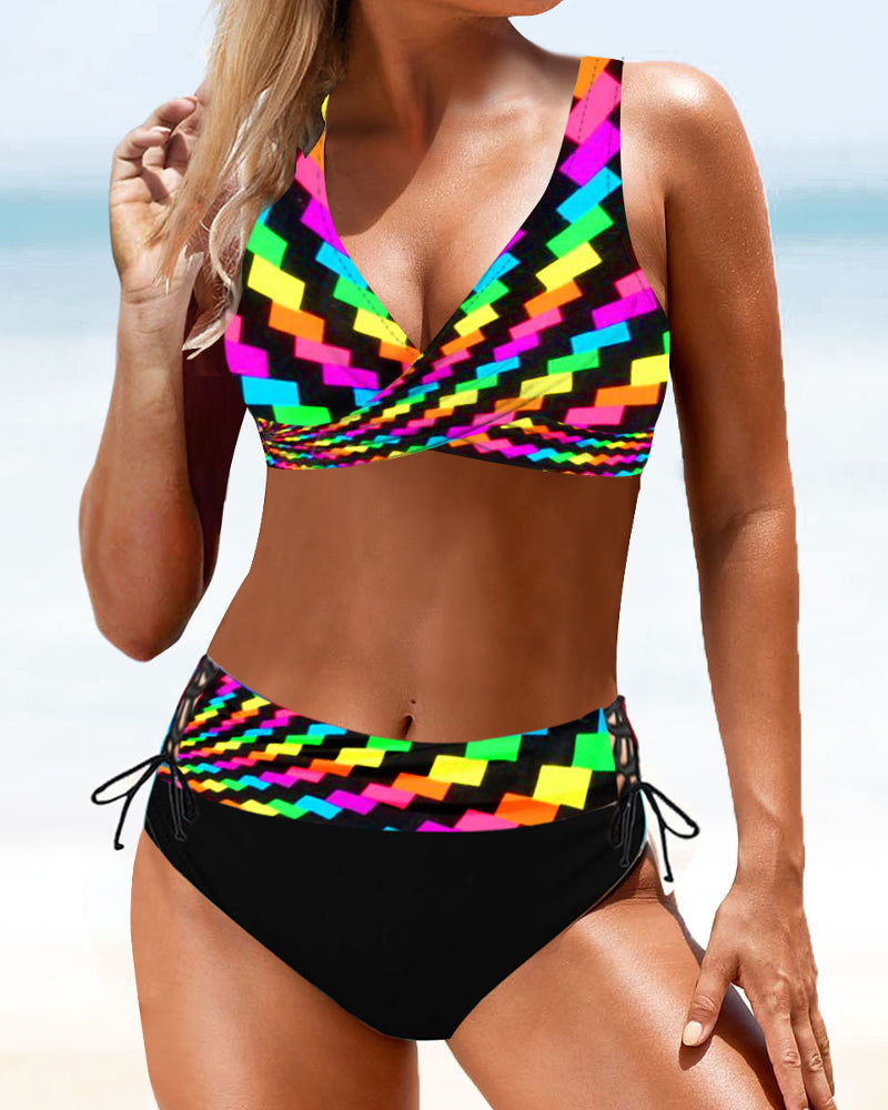 Earle | Bunter Bikini-Badeanzug für Strandtage