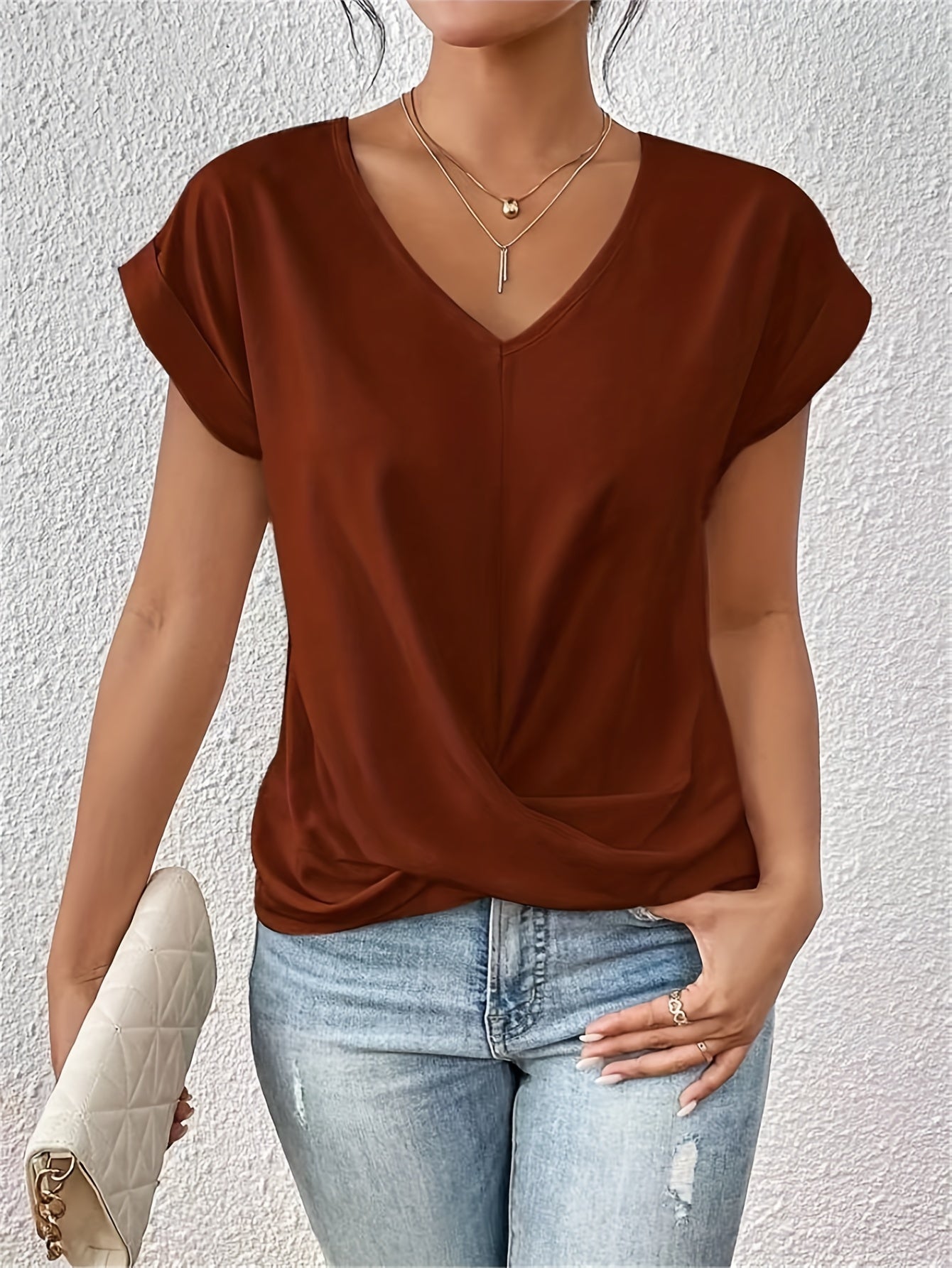 Cleo™ - Lässiges T-Shirt mit Sweetheart-Ausschnitt